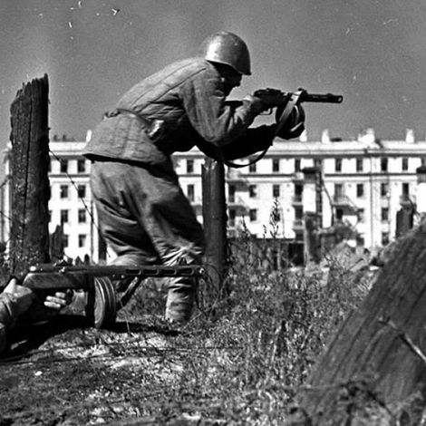 В битве за Сталинград.